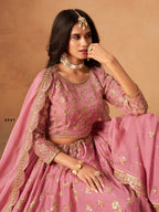 Anaita Pink Organza Lehenga Choli With Heavy Embroidery Work | Grocsy