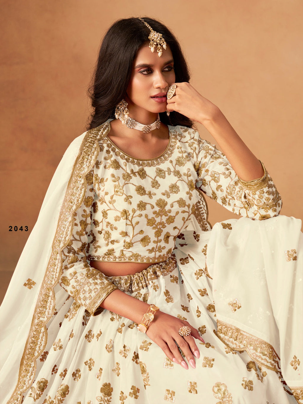 Anaita White Organza Lehenga Choli With Heavy Embroidery Work | Grocsy