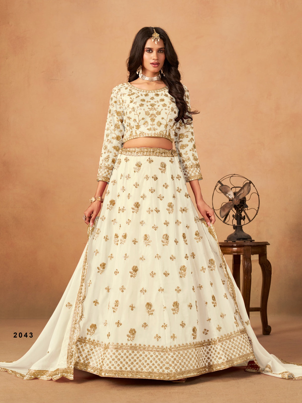 Anaita White Organza Lehenga Choli With Heavy Embroidery Work | Grocsy