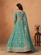 Anaita Sky Blue Organza Lehenga Choli With Heavy Embroidery Work | Grocsy