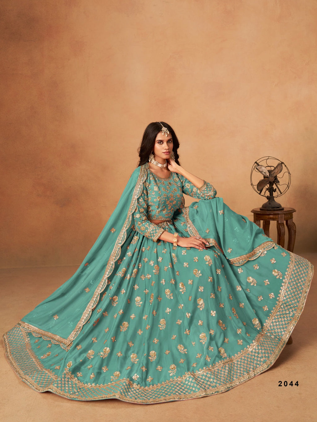 Anaita Sky Blue Organza Lehenga Choli With Heavy Embroidery Work | Grocsy