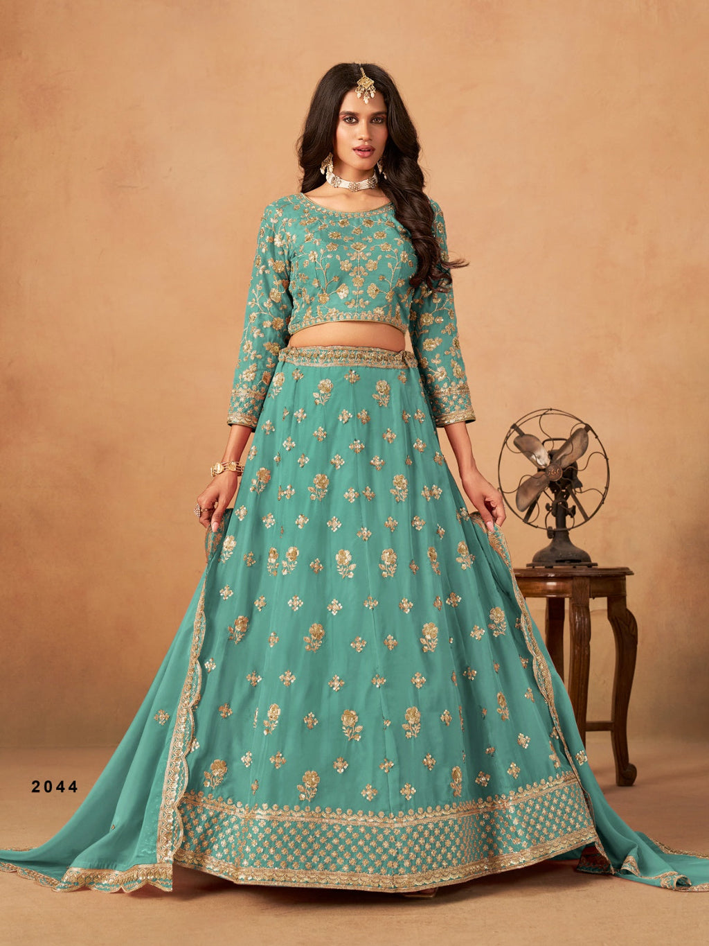 Anaita Sky Blue Organza Lehenga Choli With Heavy Embroidery Work | Grocsy