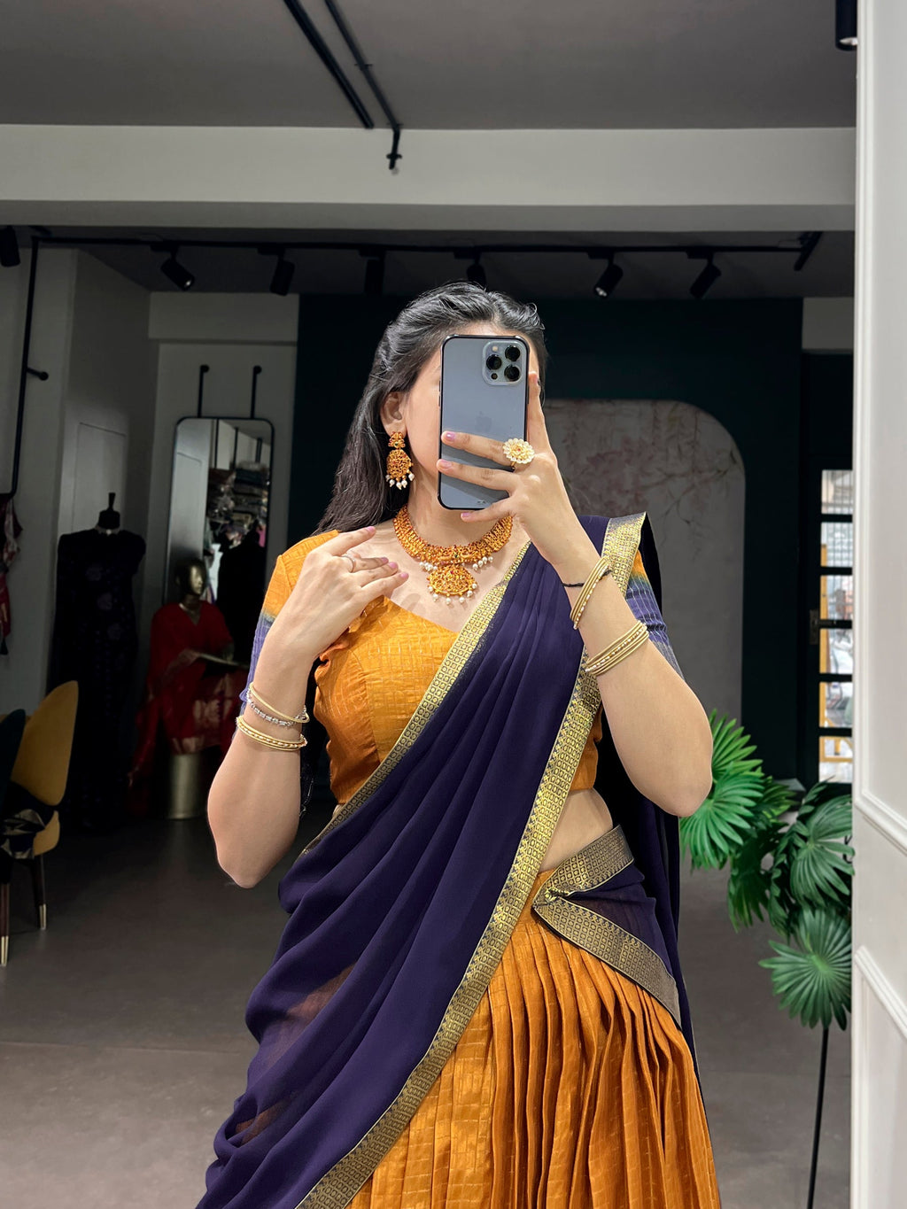 Lorenvalley Fashion Mustard Dola Chex with Zari Weaving Work Lehenga Choli with Dupatta | Grocsy