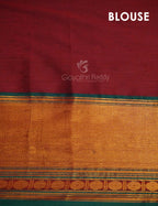 Kalanetha Maroon Colour Zari Kanchi Style Pure Narayanpet Cotton Saree By Gayathri Reddy Designer Studio | Grocsy