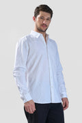 Xkind White Embroidery Full Sleeve Shirt | Grocsy