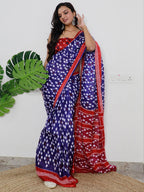 Saree Mall Ethnic Motifs Printed Pure Cotton Ikat Sarees | Grocsy