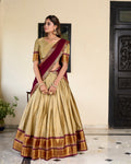 Lorenvalley Chiku Cotton Silk Weaving Work With Paithani Concept Lehenga Choli | Grocsy