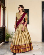 Lorenvalley Chiku Cotton Silk Weaving Work With Paithani Concept Lehenga Choli | Grocsy