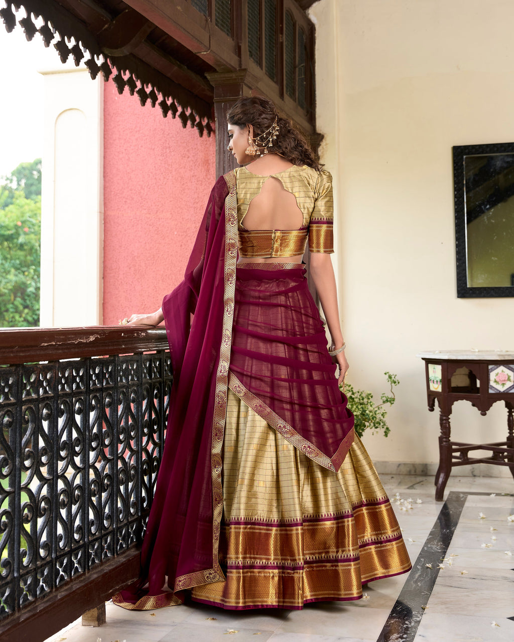 Lorenvalley Chiku Cotton Silk Weaving Work With Paithani Concept Lehenga Choli | Grocsy