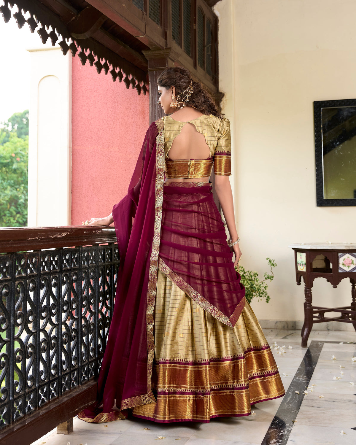Lorenvalley Chiku Cotton Silk Weaving Work With Paithani Concept Lehenga Choli | Grocsy