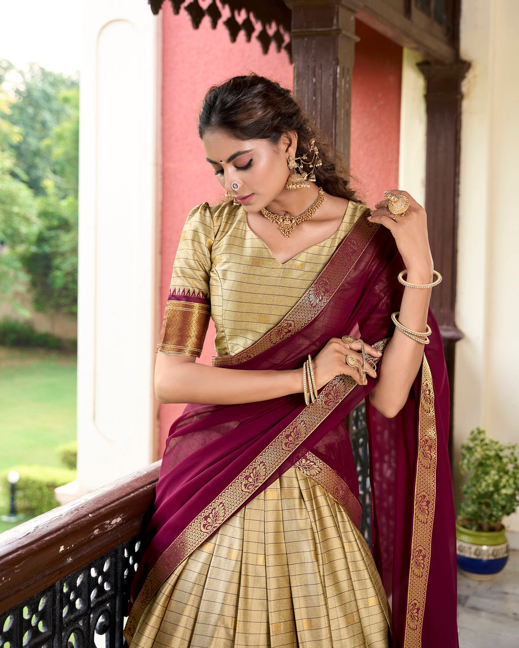 Lorenvalley Chiku Cotton Silk Weaving Work With Paithani Concept Lehenga Choli | Grocsy