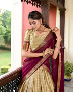 Lorenvalley Chiku Cotton Silk Weaving Work With Paithani Concept Lehenga Choli | Grocsy