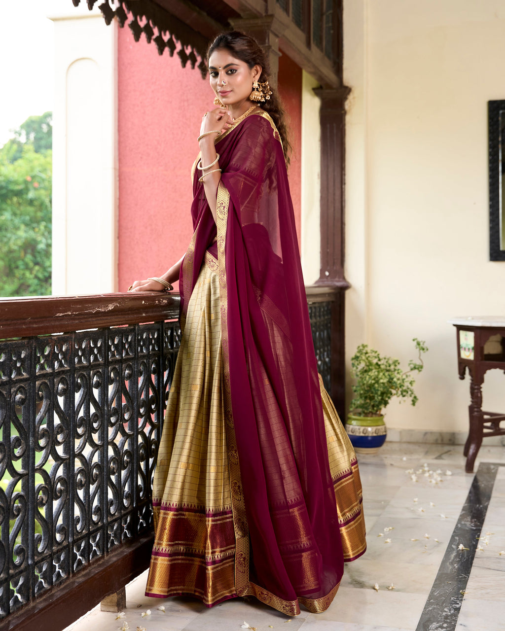 Lorenvalley Chiku Cotton Silk Weaving Work With Paithani Concept Lehenga Choli | Grocsy