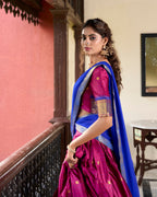 Lorenvalley Pink Cotton Silk Weaving Work With Paithani Concept Lehenga Choli | Grocsy