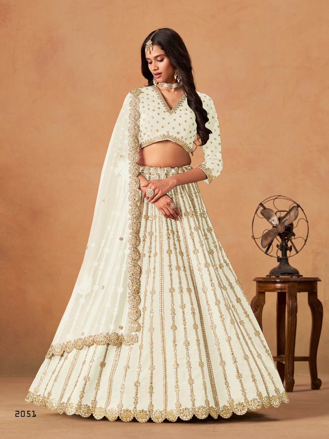 Anaita White Art Silk Lehenga Choli With Embroidery Work | Grocsy