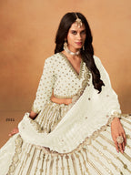 Anaita White Art Silk Lehenga Choli With Embroidery Work | Grocsy