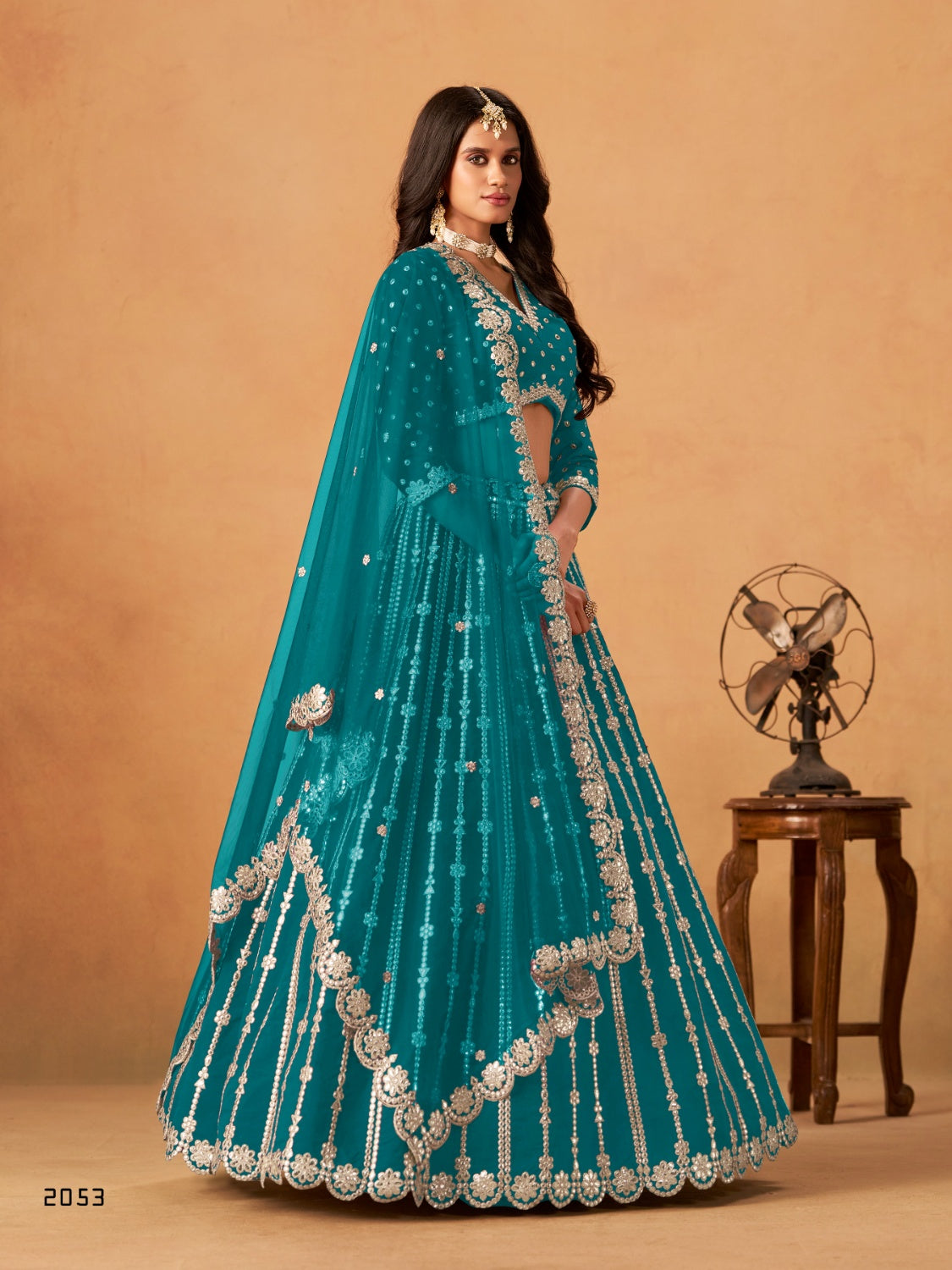 Anaita Teal Green Art Silk Lehenga Choli With Embroidery Work | Grocsy