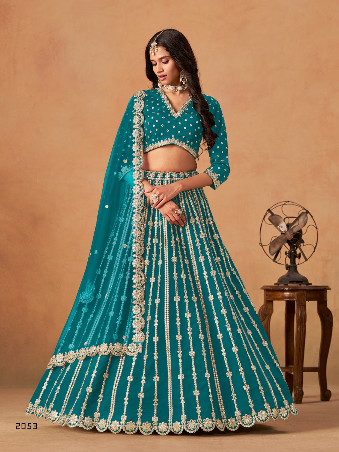 Anaita Teal Green Art Silk Lehenga Choli With Embroidery Work | Grocsy