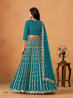 Anaita Teal Green Art Silk Lehenga Choli With Embroidery Work | Grocsy