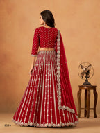 Anaita Red Art Silk Lehenga Choli With Embroidery Work | Grocsy