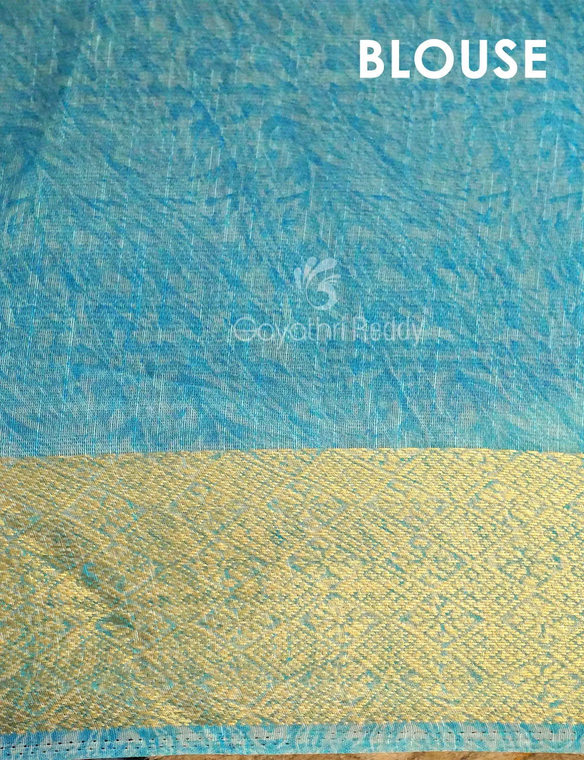 Pastel Blue Colour Floral All Over Print Semi Chanderi Saree By Gayathri Reddy Designer Studio | Grocsy