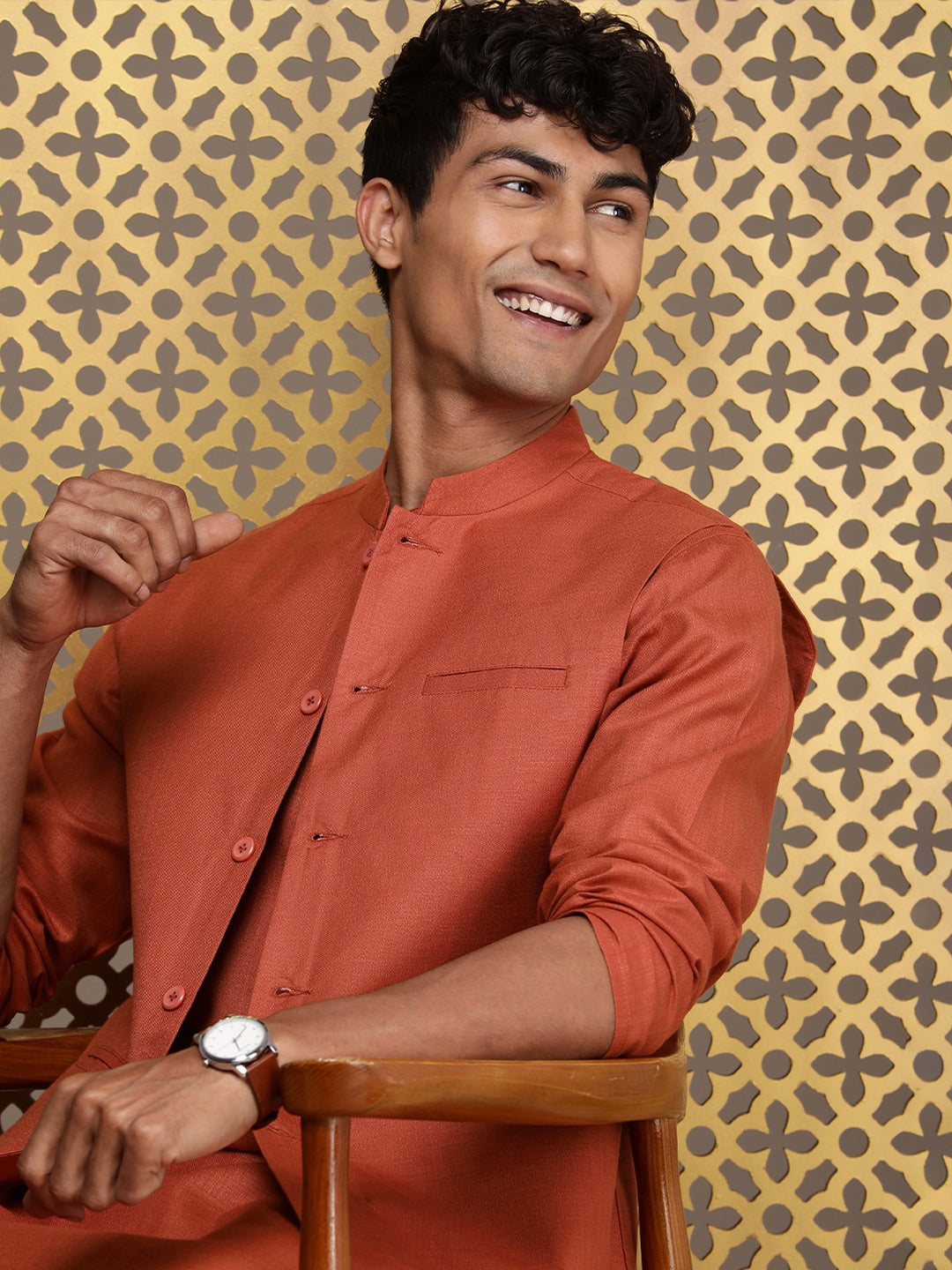 House of Pataudi Men Jashn Kurta & Trousers With Nehru Jacket | Grocsy