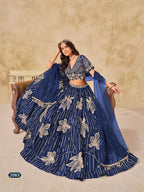Anaita Navy Blue Heavy Art Silk Lehenga Choli With Embroidery Work | Grocsy