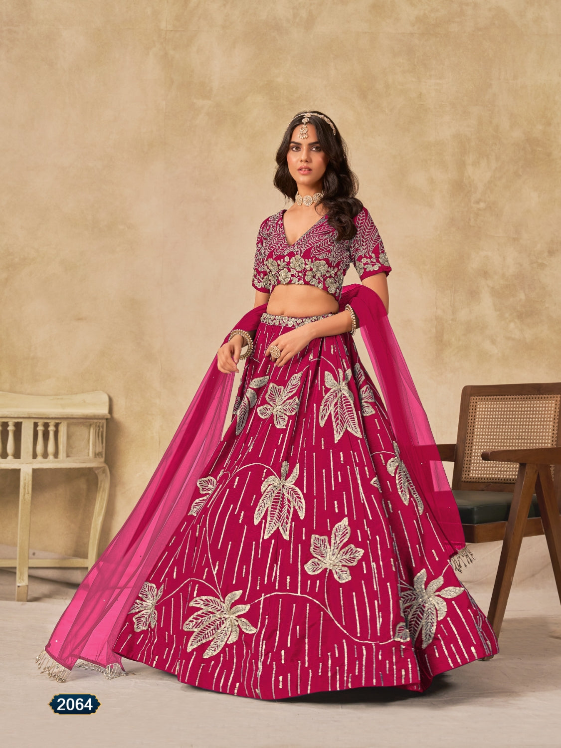 Anaita Magenta Heavy Art Silk Lehenga Choli With Embroidery Work | Grocsy