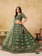Anaita Mehendi Art Silk Lehenga Choli With Heavy Embroidery Work | Grocsy