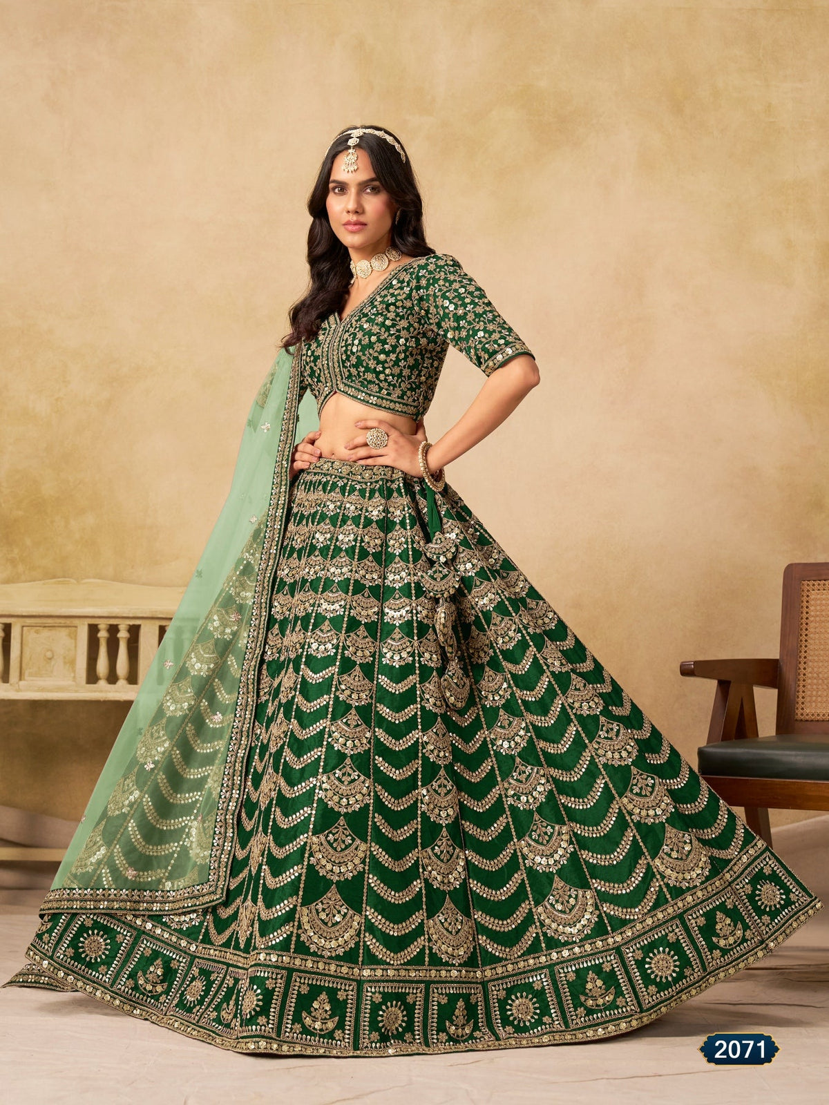 Anaita Mehendi Art Silk Lehenga Choli With Heavy Embroidery Work | Grocsy
