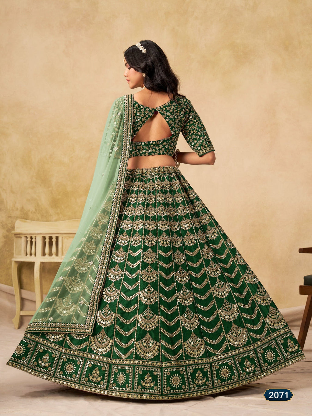 Anaita Mehendi Art Silk Lehenga Choli With Heavy Embroidery Work | Grocsy