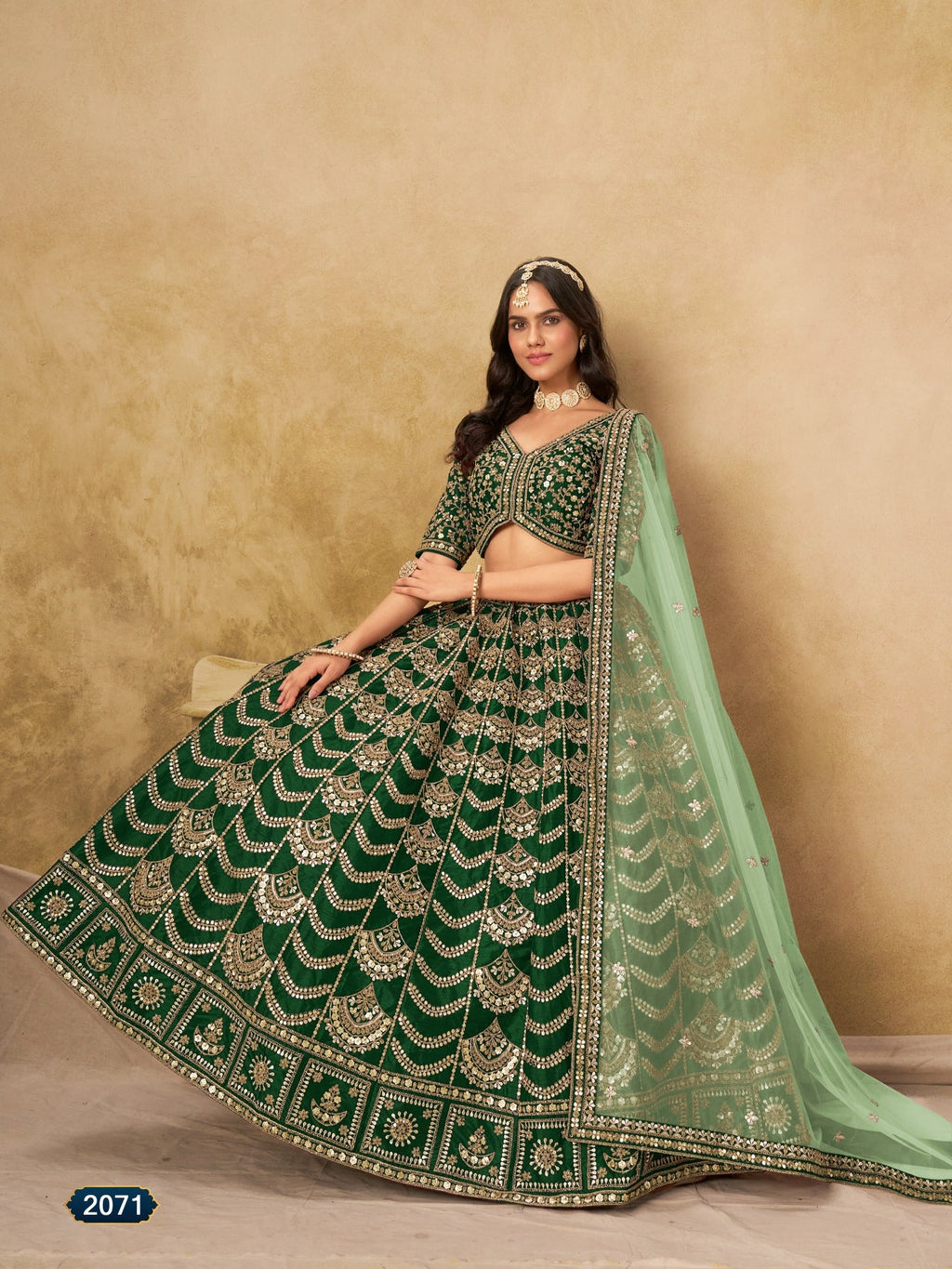 Anaita Mehendi Art Silk Lehenga Choli With Heavy Embroidery Work | Grocsy