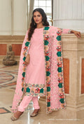 Anaita Baby Pink Faux Georgette Plazzo Suit With Embroidery & Sequins Work | Grocsy