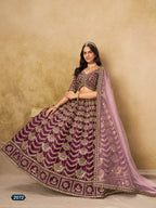 Anaita D Purple Art Silk Lehenga Choli With Heavy Embroidery Work | Grocsy