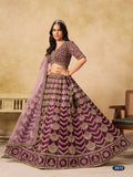 Anaita D Purple Art Silk Lehenga Choli With Heavy Embroidery Work | Grocsy