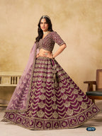 Anaita D Purple Art Silk Lehenga Choli With Heavy Embroidery Work | Grocsy