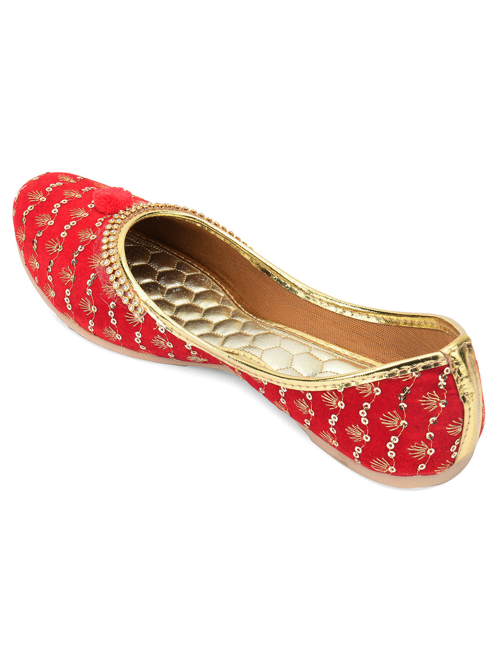 Desi Colour Women Indian Ethnic Footwear-Red Star | Grocsy