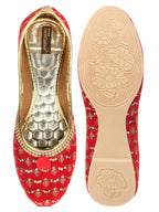 Desi Colour Women Indian Ethnic Footwear-Red Star | Grocsy