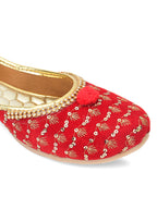Desi Colour Women Indian Ethnic Footwear-Red Star | Grocsy