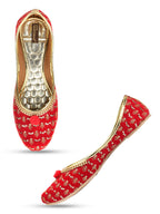 Desi Colour Women Indian Ethnic Footwear-Red Star | Grocsy