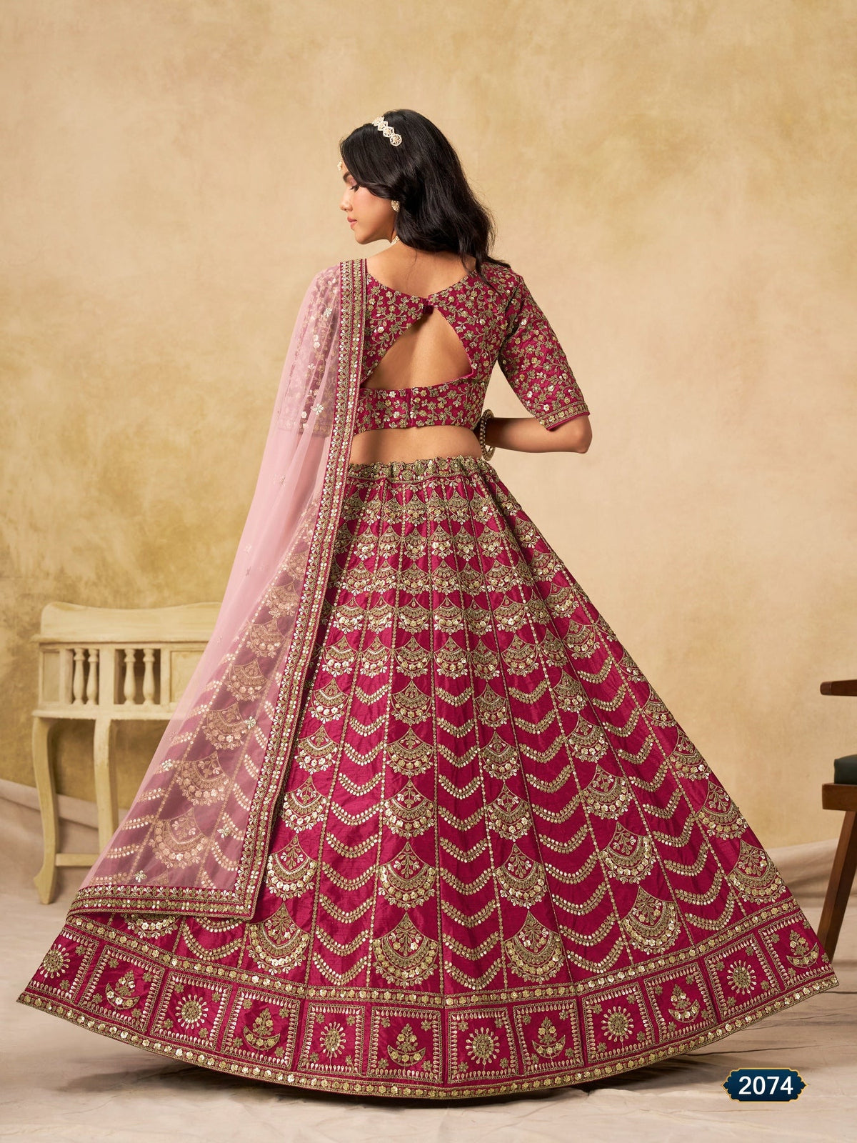 Anaita Maroon Art Silk Lehenga Choli With Heavy Embroidery Work | Grocsy
