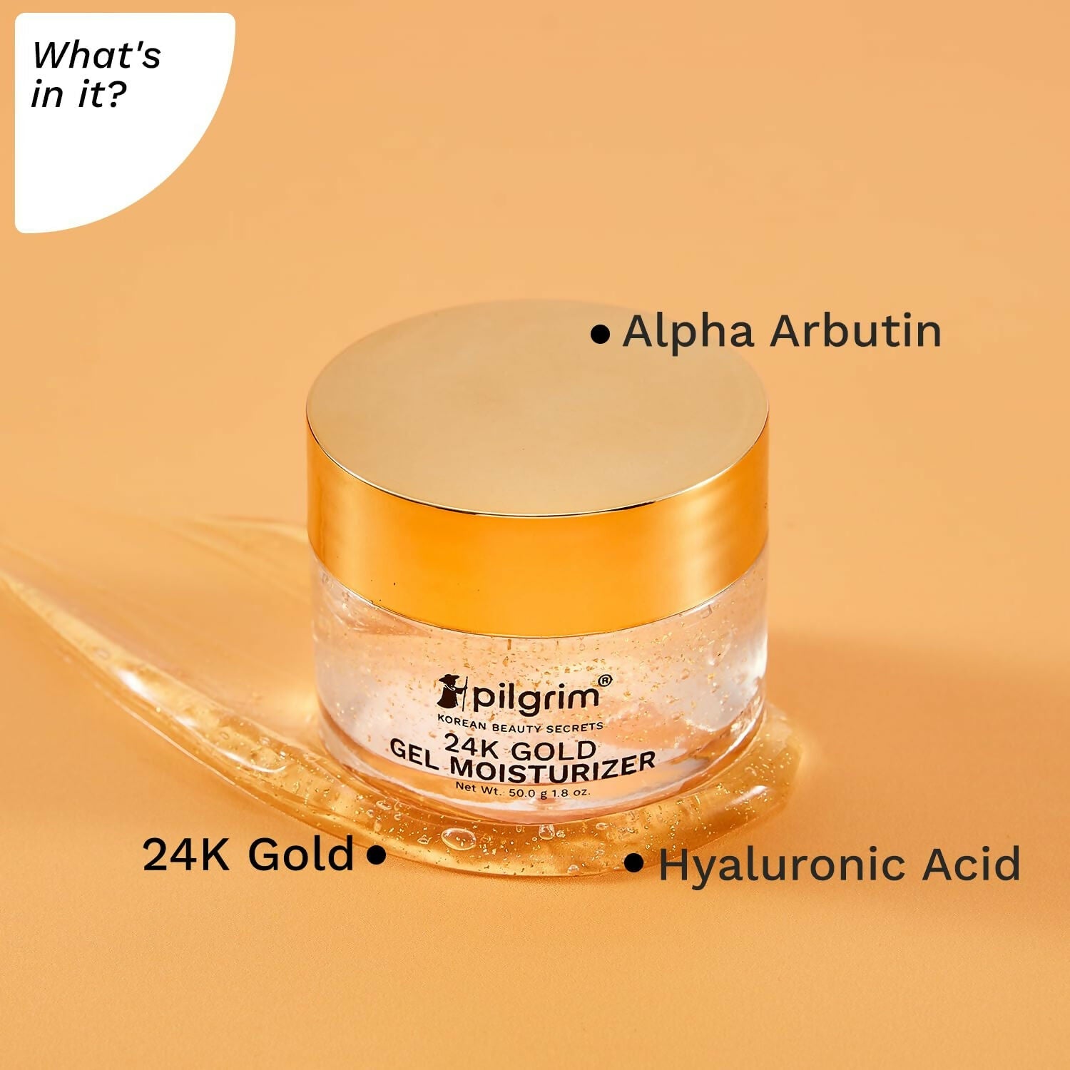 Pilgrim 24k Gold Gel Moisturizer, Reduces Dark Spots, Gives Luxurious Glow, Non-greasy | Grocsy