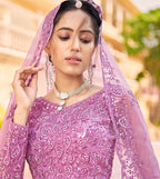 Anaita Purple Net Lehenga Choli With Embroidery & Sequence Work | Grocsy