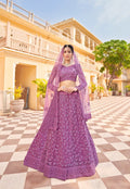 Anaita Purple Net Lehenga Choli With Embroidery & Sequence Work | Grocsy