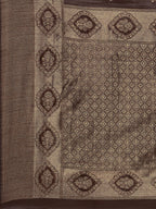 Saree Mall Brown Ethnic Motifs Linen Blend Banarasi Saree | Grocsy