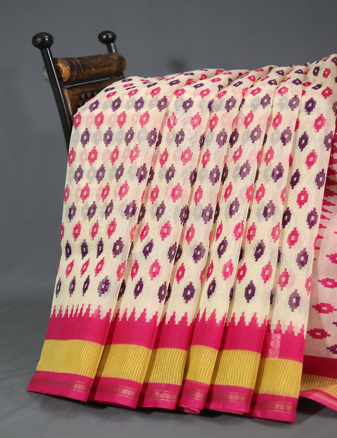 Shades of Rani Pink And Red Colour Blouse Patola Print Semi Chanderi Saree By Gayathri Reddy Designer Studio | Grocsy