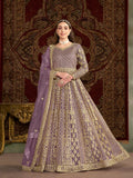 Anaita Purple Embroidered Net Anarkali Suit | Grocsy