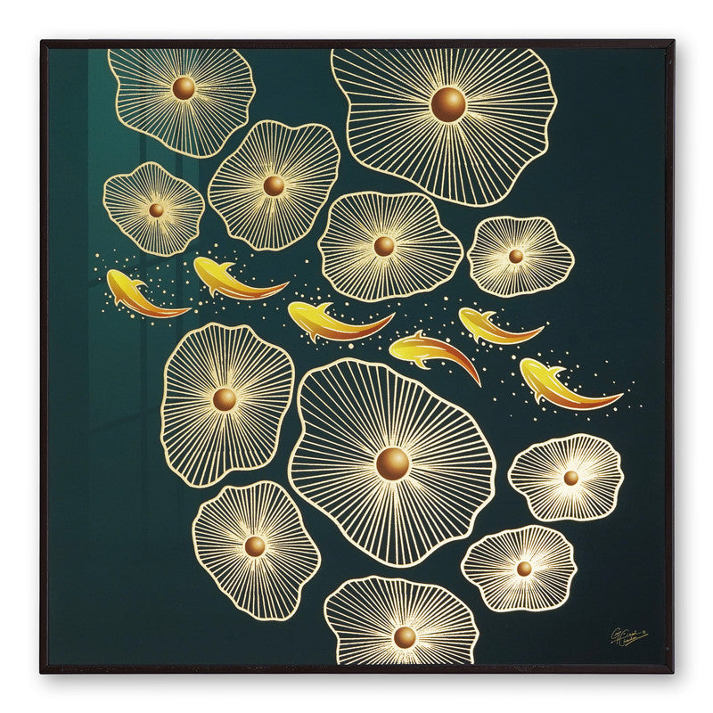 Tehzeeb Creations Golden Embossed Wall Painting | Grocsy