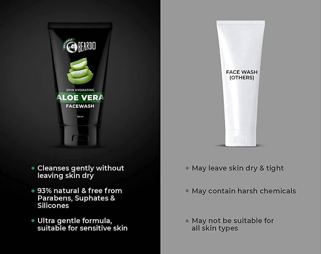 Beardo Skin Hydrating Aloe Vera Face Wash (For Dry Skin) | Grocsy