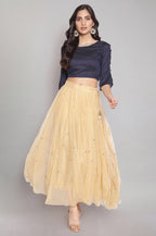 W for Woman Gold Gathered Skirt | Grocsy